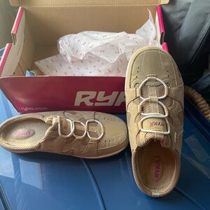 Ryka women’s Beige Sneakers with White Accents